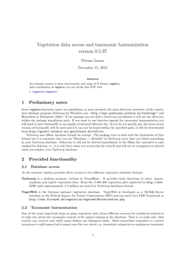 Vegetation Data Access and Taxonomic Harmonization Version 0.5.97