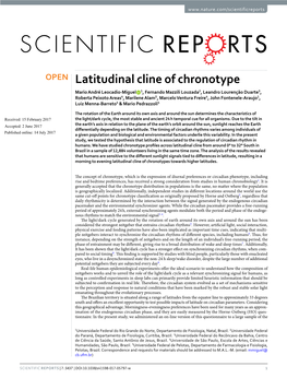 Latitudinal Cline of Chronotype