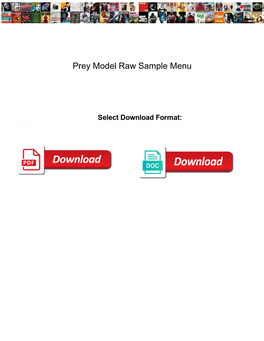 Prey Model Raw Sample Menu