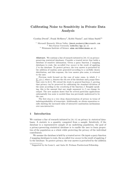 Calibrating Noise to Sensitivity in Private Data Analysis