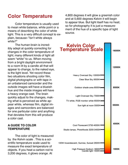 Color Temperature and at 5,600 Degrees Kelvin It Will Begin to Appear Blue