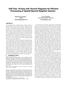 R-Trees with Voronoi Diagrams for Efficient Processing of Spatial