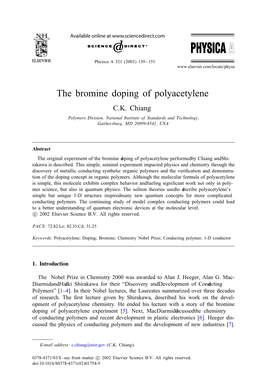 The Bromine Doping of Polyacetylene C.K