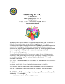 Vanquishing the V/PD: Quarterly Publication from the Safety Section