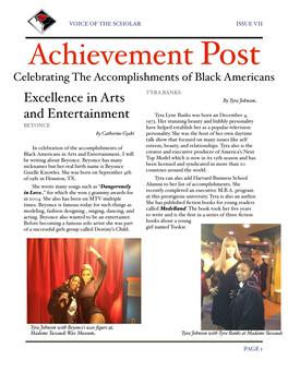 ISSUE VII Achievement Post Celebrating the Accomplishments of Black Americans