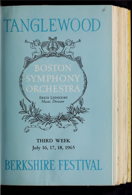 Boston Symphony Orchestra Concert Programs, Summer, 1965-1966