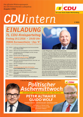 Landestagung Der Senioren Union Baden-Württemberg