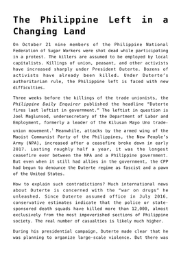 The Philippine Left in a Changing Land