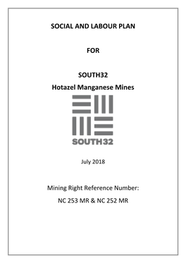 SOCIAL and LABOUR PLAN for SOUTH32 Hotazel Manganese Mines