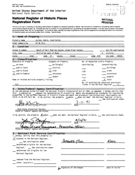 National Register of Historic Places Continuation Sheet