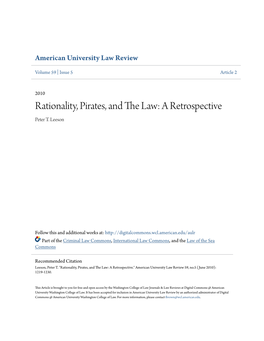 Rationality, Pirates, and the Law: a Retrospective Peter T