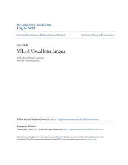 A Visual Inter Lingua Neil Edwin Michael Leemans Worcester Polytechnic Institute