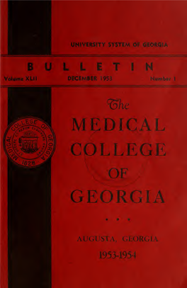 The Medical College of Georgia, 1953-1954