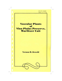 Vascular Plants of Vina Plains Preserve Wurlitzer Unit