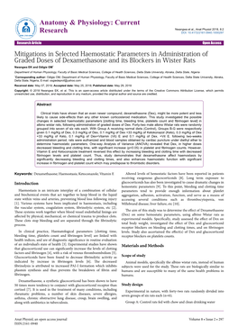 Mitigations in Selected Haemostatic Parameters in Administration of Graded Doses of Dexamethasone and Its Blockers in Wister