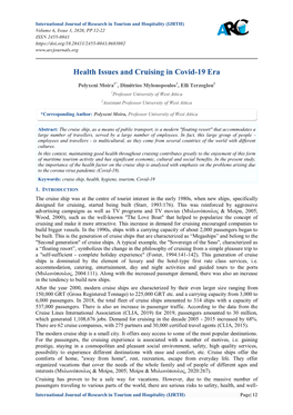 Health Issues and Cruising in Covid-19 Era