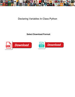 Declaring Variables in Class Python