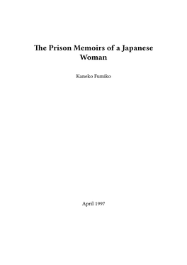 Prison Memoirs of a Japanese Woman