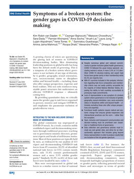 The Gender Gaps in COVID-19 Decision-Making