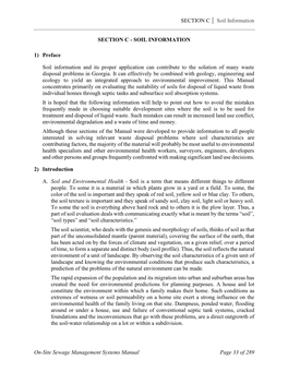 Section C – Soil Information