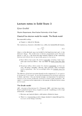 Lecture Notes in Solid State 3