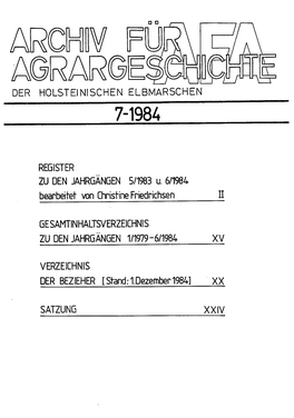 ZU DEN JAHRGÄNGEN 5/1983 U. 6/1984 ZU DEN JAHRGÄNGEN 1