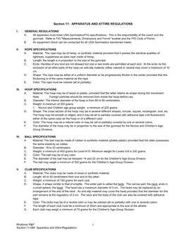 1 Section 11: APPARATUS and ATTIRE REGULATIONS