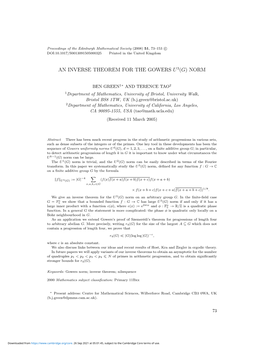 An Inverse Theorem for the Gowers U3(G) Norm