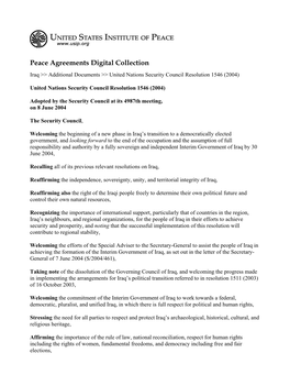 United Nations Security Council Resolution 1546 (2004)