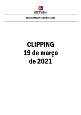 CLIPPING 19 De Março De 2021 O IMPARCIAL / MA - NOTÍCIAS - Pág.: 08