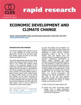 Economic Development and Climate Change