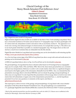 Glacial Geology of the Stony Brook-Setauket-Port Jefferson Area1 Gilbert N