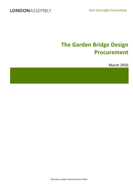 The Garden Bridge Design Procurement