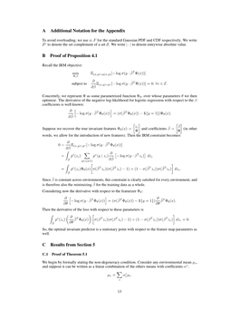 A Additional Notation for the Appendix B Proof of Proposition 4.1 C Results from Section 5