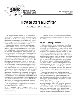 SRAC 4502: How to Start a Biofilter