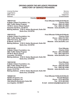 Los Angeles DUI Program