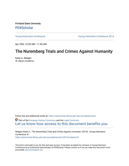 The Nuremberg Trials and Crimes Against Humanity