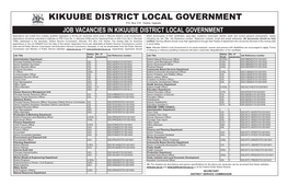 Job Vacancies in Kikuube District Local Government
