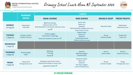 Primary School Lunch Menu W| September 2020