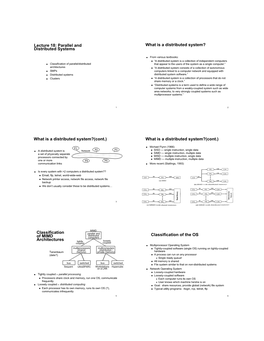 Lecture 18: Parallel and Distributed Systems