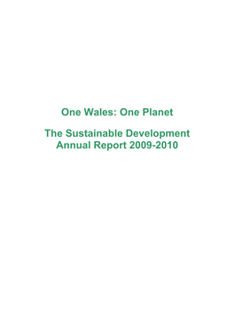 One Wales: One Planet