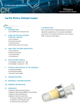 Sep-Pak Xposure Aldehyde Sampler