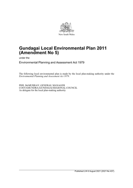 Gundagai Local Environmental Plan 2011 (Amendment No 5) (2021-437)