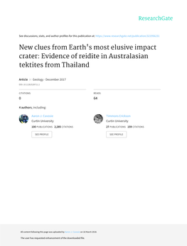 New Clues from Earth's Most Elusive Impact Crater: Evidence of Reidite in Australasian Tektites from Thailand