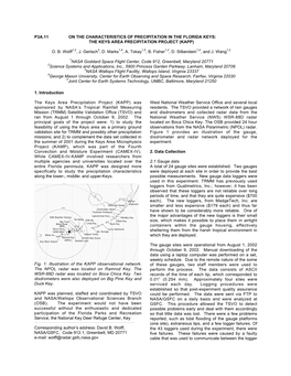 THE KEYS AREA PRECIPITATION PROJECT (KAPP) DB Wolff1,2, J