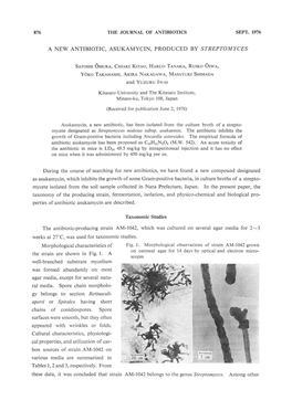 A New Antibiotic, Asukamycin, Produced by Streptomyces