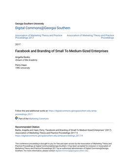 Facebook and Branding of Small to Medium-Sized Enterprises