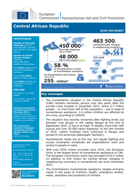 Central African Republic ECHO FACTSHEET