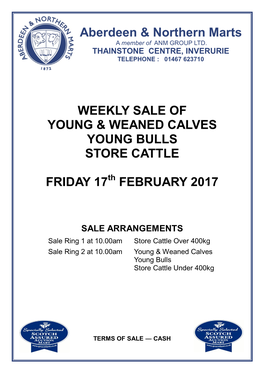 Aberdeen & Northern Marts WEEKLY SALE of YOUNG & WEANED