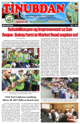 Rehabilitasyon Ug Improvement Sa San Roque- Bahay Farm to Market Road Sugdan